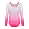 thumbnail image 3 of FEOYA Gymnastics Leotards for Girls Long Sleeve/Sleeveless Leotards Kids Gymnastics Athletic Bodysuit Dance Jumpsuit Sparkly Ballet Outfit Shorts Hairbands Set 3Pcs for 5-12 Years Pink, 3 of 6