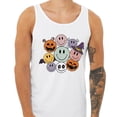 thumbnail image 2 of Halloween Smileys Tank Top Unisex Small White, 2 of 5