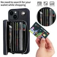 thumbnail image 3 of ELEHOLD for iPhone 15 Zipper Wallet Case with Hand& Shoulder Strap,Detachable RFID Blocking Card Slots PU Leather Stand Shockproof Protective Phone Cover for iPhone 15,Darkblue, 3 of 10