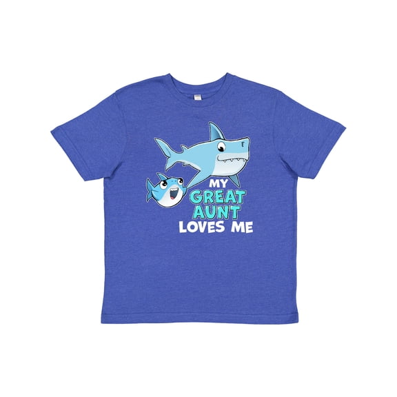 Inktastic My Great Aunt Loves Me with Cute Sharks Youth T-Shirt