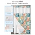 thumbnail image 4 of No Hook Shower Curtain with Snap-in Liner, Coastal Beach Waterproof Fabric Bathroom Curtains, Nautical Summer Coral Starfish Shell Bath Curtains & Mesh Top Window Standard 72"x72", 4 of 9