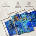 thumbnail image 6 of Elephant Stock Royal Blue Abstract Wall Art - Horizontal Multi Panel Canvas - Living Room Wall Decor - Abstract Multi Panel - Blue And Turquoise Decor - 43" x 27", 6 of 8