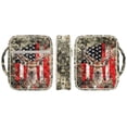 thumbnail image 2 of Xoenoiee Deer Camo American Flag Print Bible Cover for Women, Large Quilted Case with Handle, Multifunction Bible Bag Carrying Case Study Supplies Accessories, Christian Gift for Women Men, 2 of 7