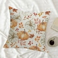 thumbnail image 6 of Fall Autumn Thanksgiving Pumpkin Throw Pillows Cover Set of 2 Orange White Pumpkins Outdoor Pillow Covers 18x18 Inch Harvest Linen Decorative Pillow Cases for Bedroom Couch Sofa Decor, 6 of 6