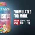 thumbnail image 3 of Dymatize ISO100 Hydrolyzed Protein Powder, 100% Whey Isolate Protein, 25g of Protein, 5.5g BCAAs, Gluten Free, Fast Absorbing, Easy Digesting, Birthday Cake, 5 Pound, 3 of 4