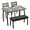 grey, variant on Home Dining Table Set for 4, Wooden Kitchen Table with Upholstered Bench & 2 Cushion Chairs, Space-Saving Dinette Set for Studio, Kitchen, Dining Room, Apartment(43''x28''x30'')