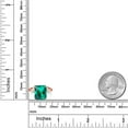 thumbnail image 3 of Gem Stone King 18K Rose Gold Plated Silver 12X10MM Green Nano Emerald and 2MM White Moissanite 3 Stone Engagement Ring for Women | 5.56 Cttw | Gemstone May Birthstone | Size 7, 3 of 3