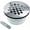 Chrome Plated, variant on Brushed No Caulk Shower Drain, PVC Compression Shower Floor Drain with 4-1/4" Stainless Steel Round Grid Strainer Cover, Brushed Nickel