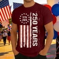thumbnail image 2 of WAYUTE Mens 250 Anniversary USA Shirt National Flag Colors Graphic Patriotic Short Sleeve Tee Casual Comfortable 4th of July T Shirts, 2 of 4