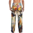 thumbnail image 3 of Daiia Oil Painting Flower Cow Men's Sleep Pant with Pockets and Drawstring,Pajama Pants-Large, 3 of 9