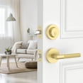 thumbnail image 1 of Matte Door Handles Interior Knurled Privacy Door Handles Heavy Duty Door Lever for Bedroom or Bathroom Reversible Keyless for Left Right Handed Doors AM, 1 of 7
