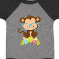 thumbnail image 4 of Inktastic Cute Monkey With Eyeglasses, Colorful Flowers Boys or Girls Baby Bodysuit, 4 of 5