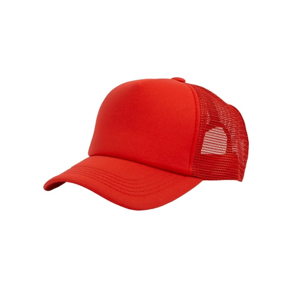 Top Headwear Youth Unisex Kids Snapback Trucker Cap, Red