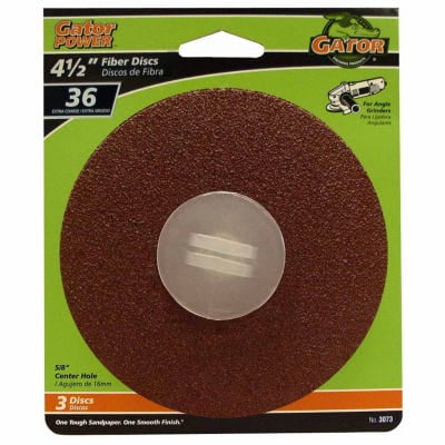 

Gator Fiber Discs Aluminum Oxide 36-Grit 4.5 x 7/8-In. 3-Pk. 1 Pack