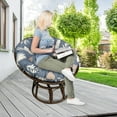 thumbnail image 2 of SHANNA Papasan Chair Cushion Only, 47 in Cushion for Papasan, Thickened Overstuffed Round Leisure Papasan Seat Cushion, Hanging Egg Chair Cushion, Grey Leaves, 2 of 3