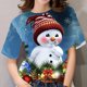 thumbnail image 1 of Camiseta navideña para mujer, camisetas de manga corta con cuello redondo 3d para niñas, moda de Corea, camisetas de Navidad para mujer, ropa de gran tamaño para mujer 2024, 1 of 5