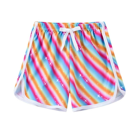 LSLJS Summer Children's Casual Sports Printed Shorts In The Big Children's Rubber Waist Beach Pants, Summer Savings Clearance( 8-9 Years, Multicolor )