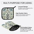 thumbnail image 3 of Yayeee Oven Mitts and Pot Holder Set of 4 Heat Resistant Kitchen Gloves Baking Hot Pad, Blue Floral Pattern, 3 of 5