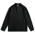 thumbnail image 1 of pstuiky Camisas casuales de manga larga para hombre, Blusa informal de manga larga con cuello vuelto y botones, estilo vintage, de color liso, con bolsillos y bolsillos para hombre xl, 1 of 3