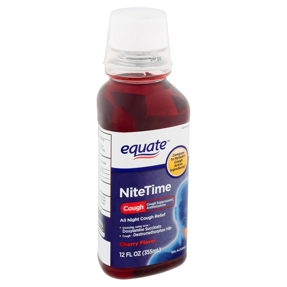 Equate NightTime Cough Relief, Cherry Flavor; Temporarily Relieves