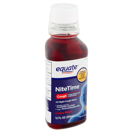 Equate NiteTime Cherry Flavor All Night Cough Relief, 12 fl (Best Cough Syrup For Adults In Pakistan)