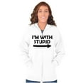 thumbnail image 3 of I'm With Stupid Best Friend BFF Goals Zip Up Hoodie Men's Women's Brisco Brands S, 3 of 5