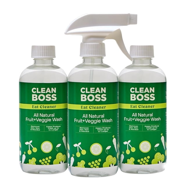 CleanBoss - Eat Cleaner, 12 oz (3 Pack) with one Trigger - Keeps Produce Fresh, Vegan, Gluten Free