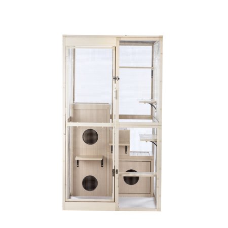 UPC: 0896819004618 | ECOFLEX® Kitty Katio Outdoor Multi-Level Cat House Play Structure -Multiple Cats Size Maple