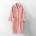 thumbnail image 2 of YOPTOP BLVB Women‘s Plush Long Robe Soft Bathrobe Button Up Housecoat Fuzzy Fleece Warm Winter Robe Sleepwear with Pockets,L,Pink, 2 of 7