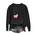 thumbnail image 3 of 2026 Womens Cute Valentines Outfits Long Sleeve Love Heart Graphic Sweatshirts Pullover Valentine's Crewneck Sweatshirt, 3 of 4