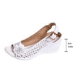 thumbnail image 4 of Sandals Sandals for Women Women's Fashion Casual Spring And Summer Comfortable Solid Color Open Toe Thick Bottom Wedge Heel Sandals White 39, 4 of 9
