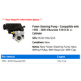 thumbnail image 2 of Power Steering Pump - Compatible with 1995 - 2003 Chevy S10 2.2L 4-Cylinder 1996 1997 1998 1999 2000 2001 2002, 2 of 2