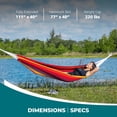 thumbnail image 3 of Bliss Hammocks 40"W Single Hammock with Rope Loops & Tree Straps, 220 lb, Tropical Strip, 3 of 12