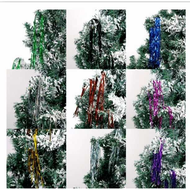 1 paquete de guirnaldas de oropel para árbol de Navidad: flecos de papel de aluminio brillantes para decorar fiestas de Navidad, tiras de adornos DIY para fiestas, cumpleaños y festividades, 18 cm x