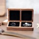 thumbnail image 3 of Caja rectangular de madera para anillos, para guardar 2 anillos, joyero, regalo de compromiso, boda, hecho a mano, para mujer, día de San Valentín, 3 of 5