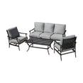 thumbnail image 1 of Every Season Iron 4 Piece Outdoor Conversation Set with Sofa, 1 of 11