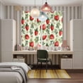 thumbnail image 4 of Red Strawberry Kitchen Curtains Window Panels, Summer Fruits Farmhouse Leaves Flower Pastoral Insulated Window Treatment Curtain, Grommet Curtains for Bedroom/Living Room/Bathroom, 2 Piece 42"Wx63"L, 4 of 8