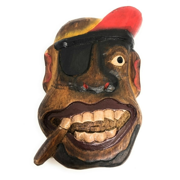 YO-YO! Pirate Wall Plaque 8" - Hand Carved Pirate Decor | #dpt525920