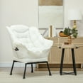 thumbnail image 2 of HOMCOM Modern Accent Chair, Linen Armchair with Side Pockets, Cream White, 2 of 10