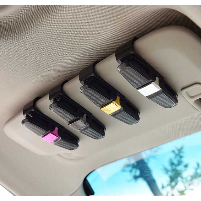 Clip para gafas de coche, soporte creativo multifunción para gafas, clip para gafas de coche, clip de almacenamiento para parasol de coche, dorado LingWen 8390615941648