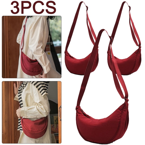 Bolsos Cruzados Simples para Mujer Bolsas Masa A La Portátiles para El (rojo Vino) 3 Uds.