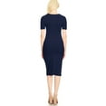 thumbnail image 3 of Women's Solid Casual Comfy Short Sleeve Bodycon Slim Fit A-line Midi Dress, 3 of 4