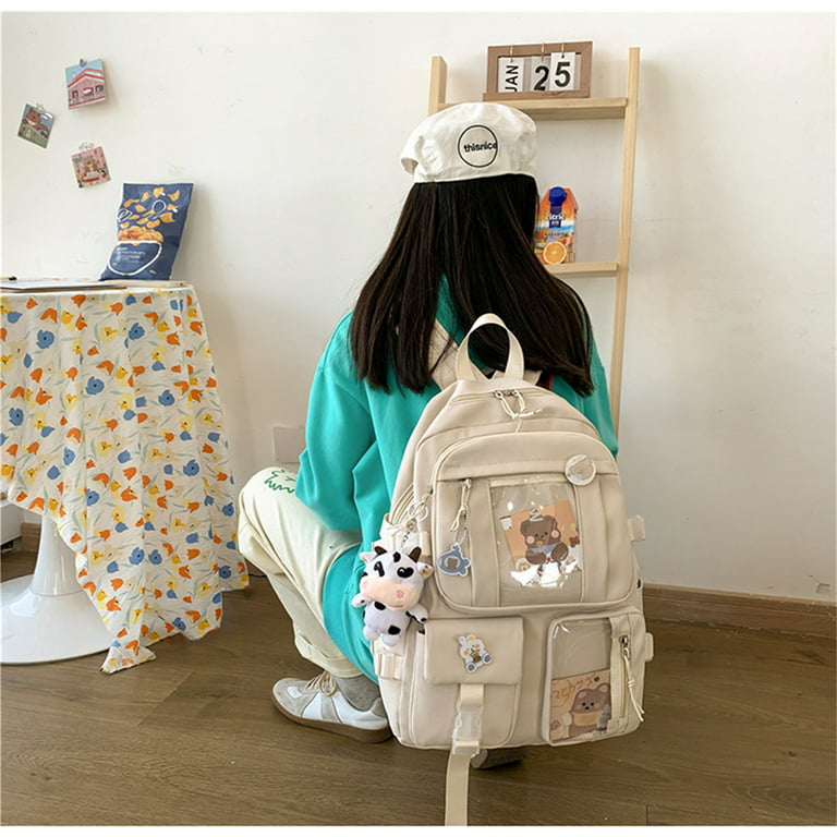 Yuanbang Korean Style Women Backpack School Bag for Teenage Girls Fashion Student Backpack, Adult Unisex, Size: 1 Pack, Grey