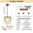 thumbnail image 3 of ALOADECOR 3-Lights Tiered Brass Chandelier with Seashell Coastal Lighting Ceiling, 3 of 9