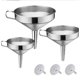 thumbnail image 1 of Juego de embudos de filtro de cocina con embudo de acero inoxidable de 3 uds, (pequeño, mediano y grande)-embudo de acero inoxidable con colador, 1 of 4