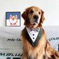 thumbnail image 3 of Harikaji Large Dog Tuxedo, Dog Wedding Bandana Collar with Bow Tie, Adjustable Dog Tux Formal Dog Costumes for Medium Large Dogs Green, 3 of 6