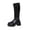 Black, variant on Viluyesy Womens Knee High Combat Boots Round Toe Platform Lug Sole Faux Leather Front Zipper Gothic Streetwear Boots Brown Size US7.5