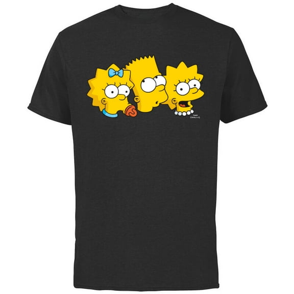 The Simpsons Bart Lisa Maggie - Short Sleeve Cotton T-Shirt for Adults - Customized-Black