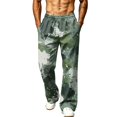 thumbnail image 3 of Hsovts Camo Pants for Men Relaxed Fit Lounge Straight Leg Drawstring Running Baggy Trousers Athletic Pant with Pockets Green M, 3 of 8