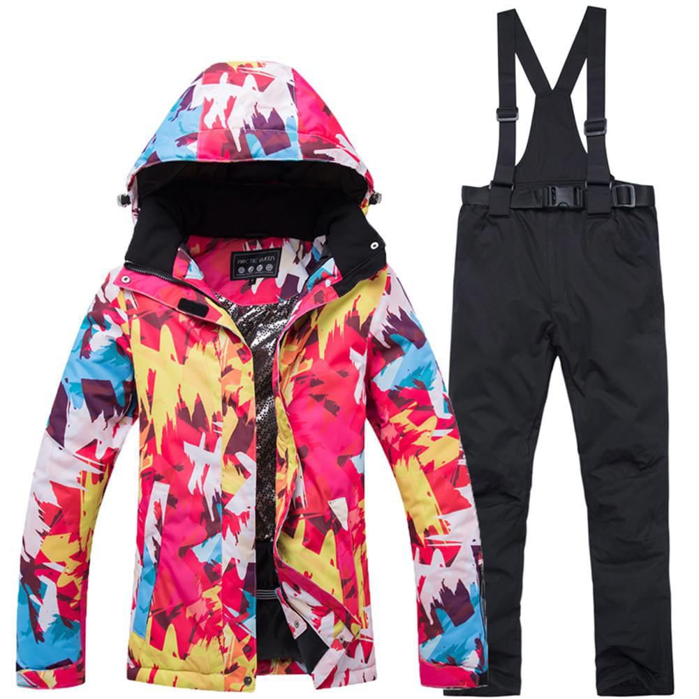 Details about   Women Ski Suit Warm  Sports Windproof Waterproof Jacket and Pants Ski Set Suits 